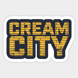 Milwaukee 'Cream City' Baseball Fan T-Shirt: Showcase Your Love for Milwaukee Baseball with Iconic Cream Brick Style! Sticker